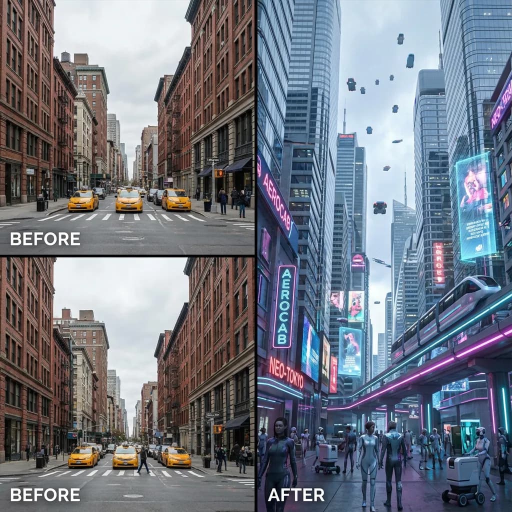 Futuristic City Background - Sci-Fi Urban Scene